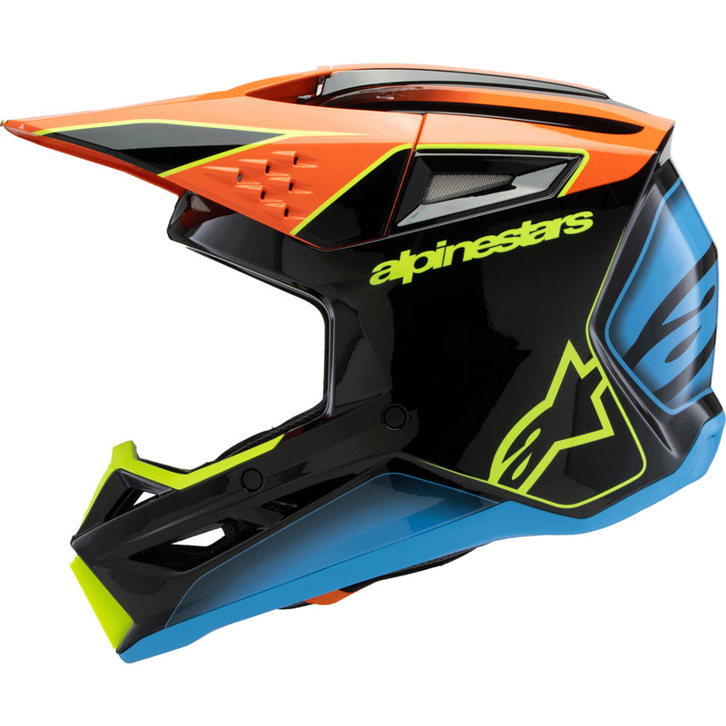 ALPINESTARS 2025 S-M3 FRAY BLACK, ORANGE & FLURO YELLOW KIDS HELMET