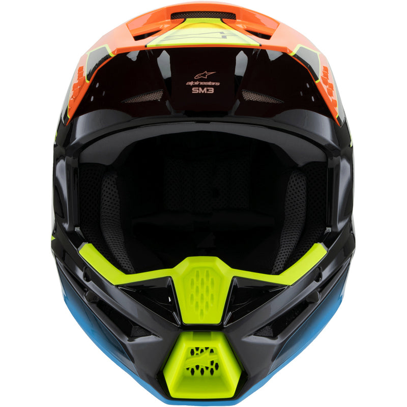 ALPINESTARS 2025 S-M3 FRAY BLACK, ORANGE & FLURO YELLOW KIDS HELMET