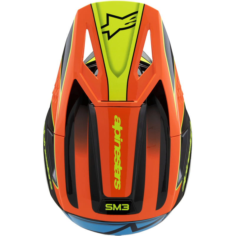 ALPINESTARS 2025 S-M3 FRAY BLACK, ORANGE & FLURO YELLOW KIDS HELMET