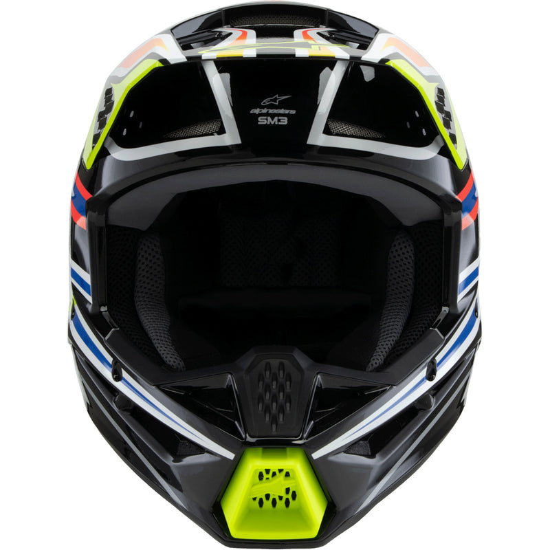 ALPINESTARS 2025 S-M3 WURX YELLOW, BLUE & RED KIDS HELMET