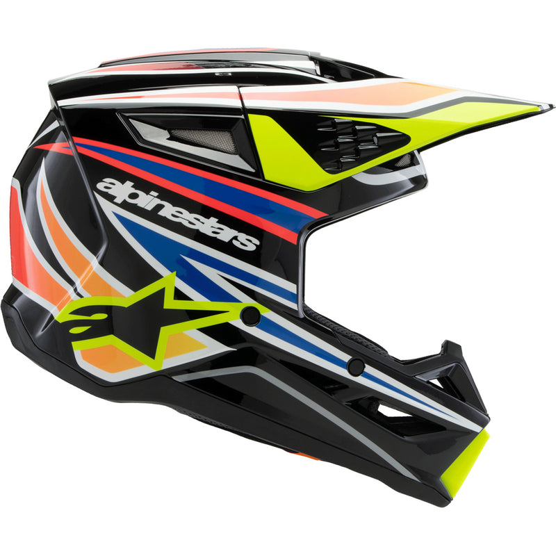 ALPINESTARS 2025 S-M3 WURX YELLOW, BLUE & RED KIDS HELMET