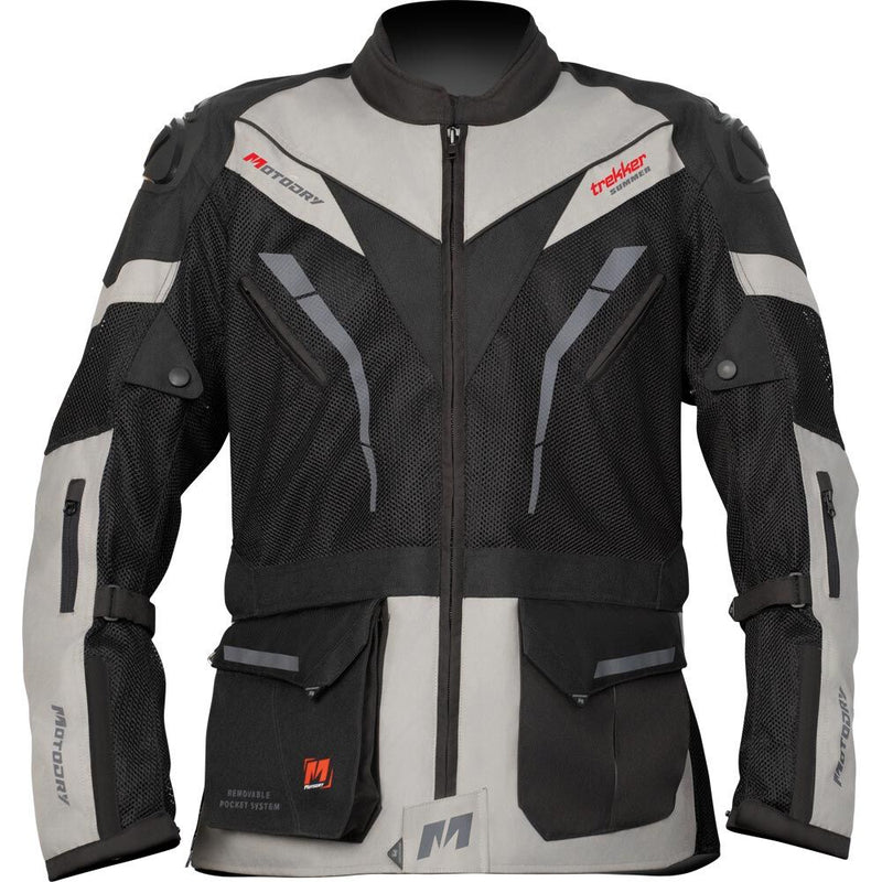 MOTODRY TREKKER PRO-SUMMER BLACK & ANTHRACITE GREY ADVENTURE JACKET