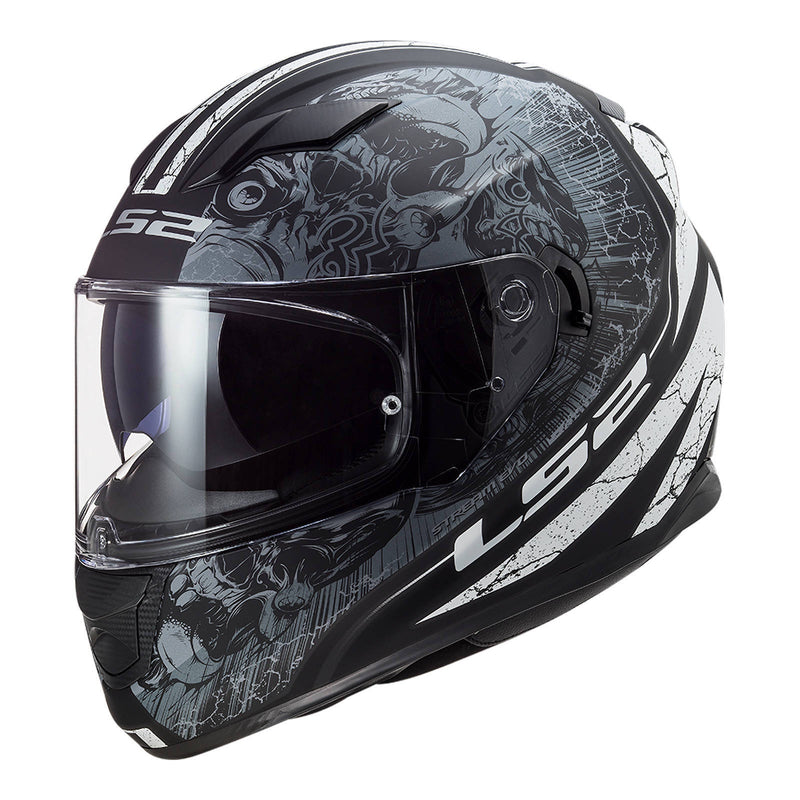 LS2 FF320 STREAM EVO MATTE BLACK & TITANIUM THRONE HELMET