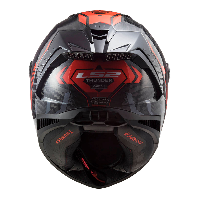 LS2 FF805C THUNDER SPUTNIK METAL & RED CARBON HELMET