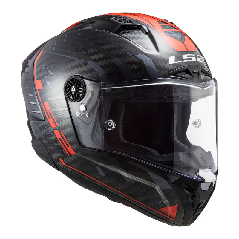 LS2 FF805C THUNDER SPUTNIK METAL & RED CARBON HELMET