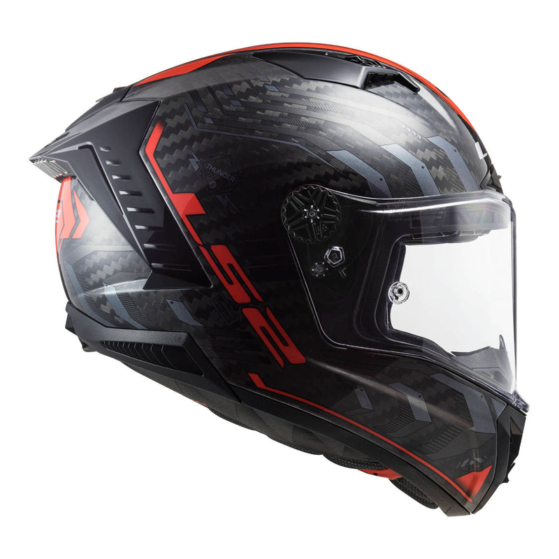 LS2 FF805C THUNDER SPUTNIK METAL & RED CARBON HELMET