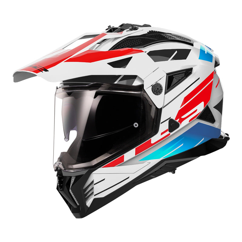 LS2 MX702 PIONEER II NAMIB WHITE, RED & BLUE HELMET