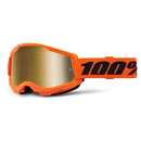 100% STRATA 2 KIDS NEON ORANGE GOGGLES WITH GOLD MIRROR LENS