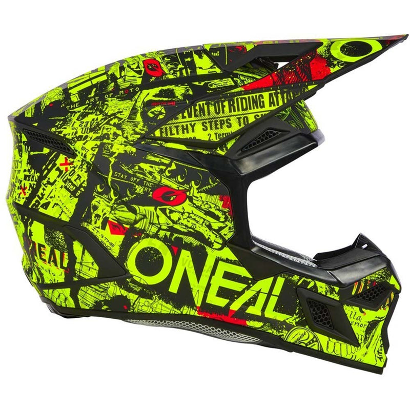 ONEAL 2025 3 SERIES ATTACK BLACK & NEON YELLOW KIDS HELMET