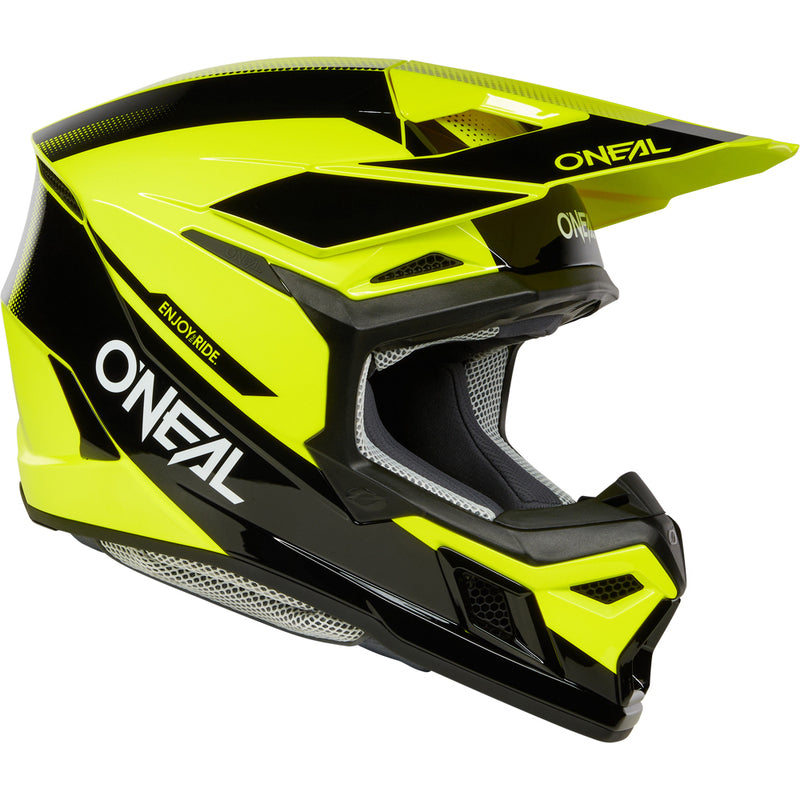 ONEAL 2025 3 SERIES RACE BLACK & NEON YELLOW HELMET