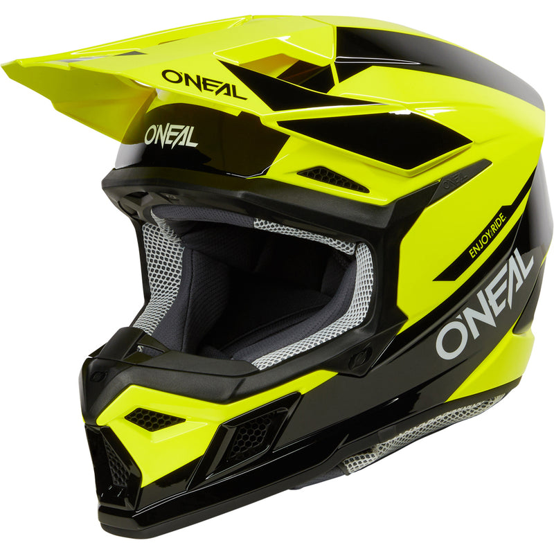 ONEAL 2025 3 SERIES RACE BLACK & NEON YELLOW HELMET