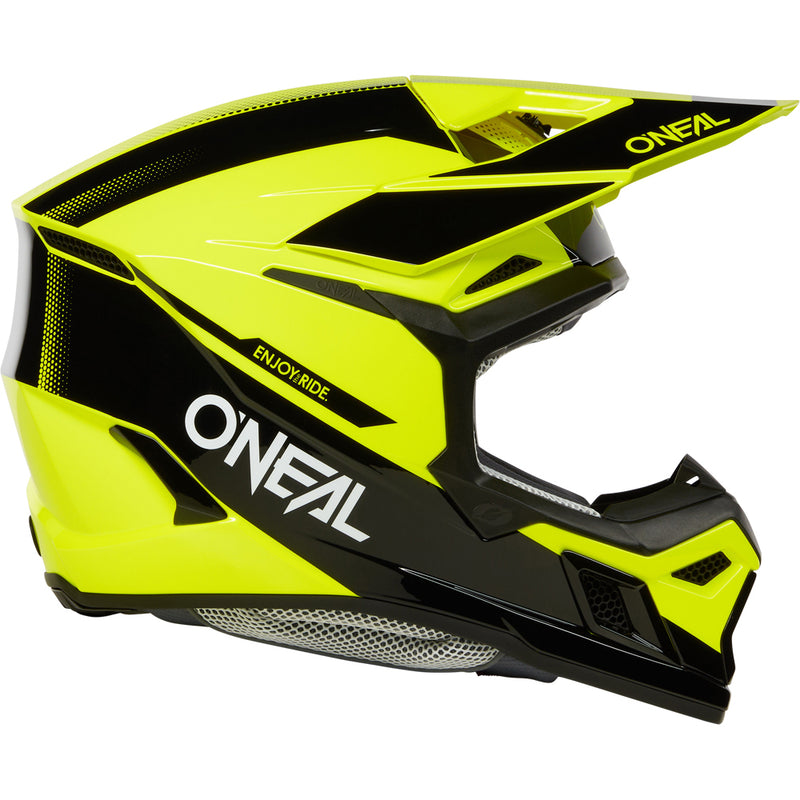 ONEAL 2025 3 SERIES RACE BLACK & NEON YELLOW HELMET