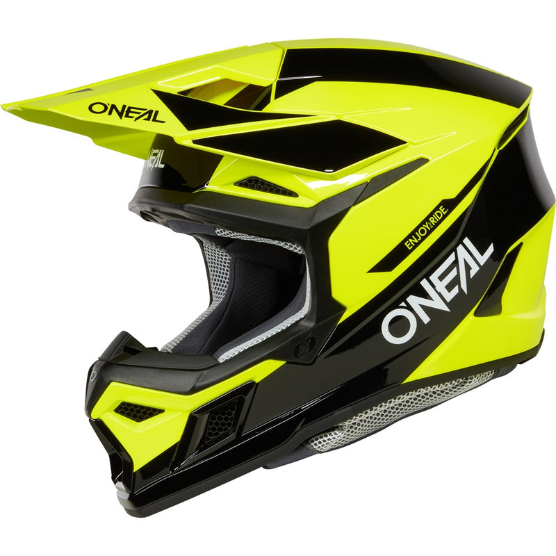 ONEAL 2025 3 SERIES RACE BLACK & NEON YELLOW HELMET