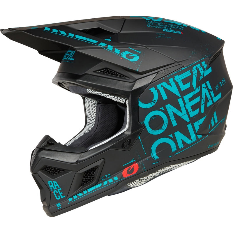 ONEAL 2025 3 SERIES STATIC BLACK & TEAL HELMET