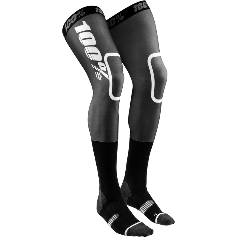 100% REV BLACK & WHITE KNEE BRACE SOCKS