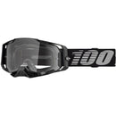 100% ARMEGA BLACK GOGGLES WITH CLEAR LENS