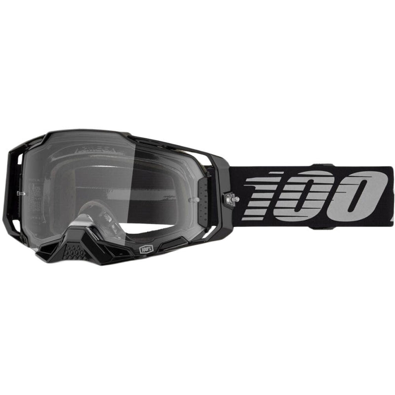 100% ARMEGA BLACK GOGGLES WITH CLEAR LENS