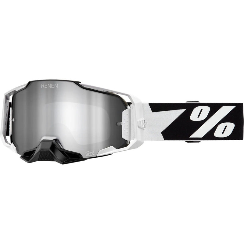 100% ARMEGA RENEN STARBLEED GOGGLES WITH SILVER MIRROR LENS