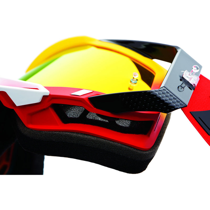 100% RACECRAFT 2 OGUSTO GOGGLES WITH RED MIRROR LENS
