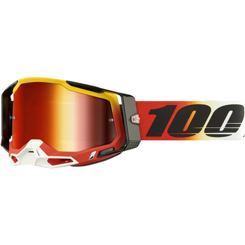 100% RACECRAFT 2 OGUSTO GOGGLES WITH RED MIRROR LENS