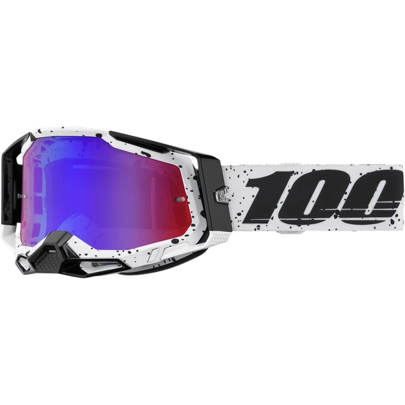 100% RACECRAFT 2 TRINITY GOGGLES WITH RED/BLUE MIRROR LENS