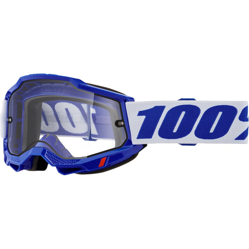 100% ACCURI 2 ENDURO MOTO BLUE GOGGLES WITH CLEAR LENS