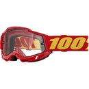 100% ACCURI 2 ENDURO MOTO RED GOGGLES WITH CLEAR LENS
