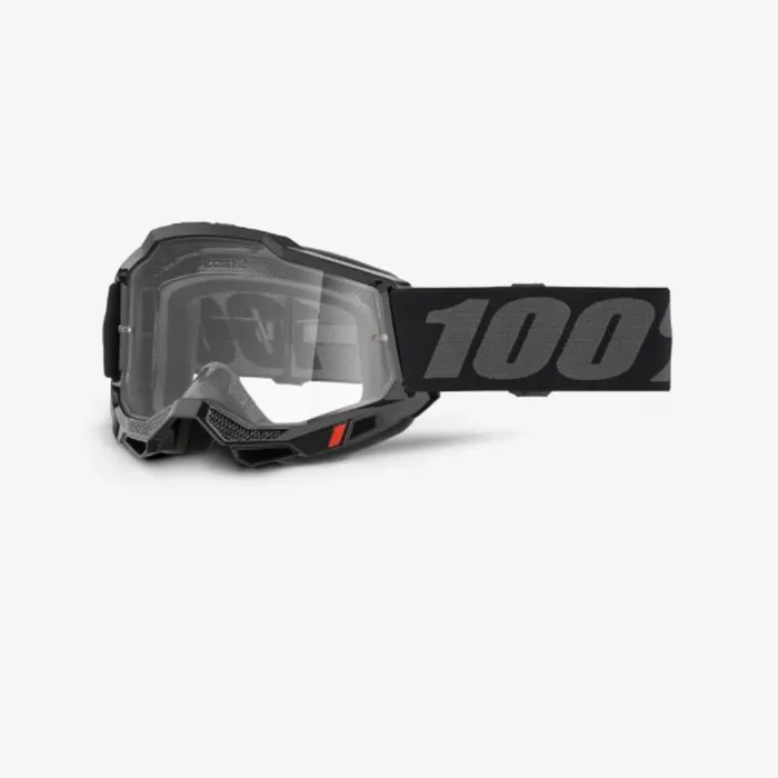 100% ACCURI 2 BLACK KIDS GOGGLES WITH CLEAR LENS