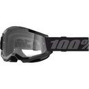 100% STRATA MINI PEE WEE KIDS BLACK GOGGLES WITH CLEAR LENS