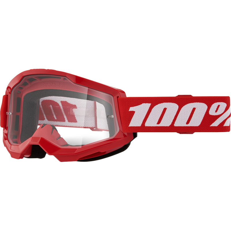 100% RED STRATA 2 GOGGLES WITH CLEAR LENS