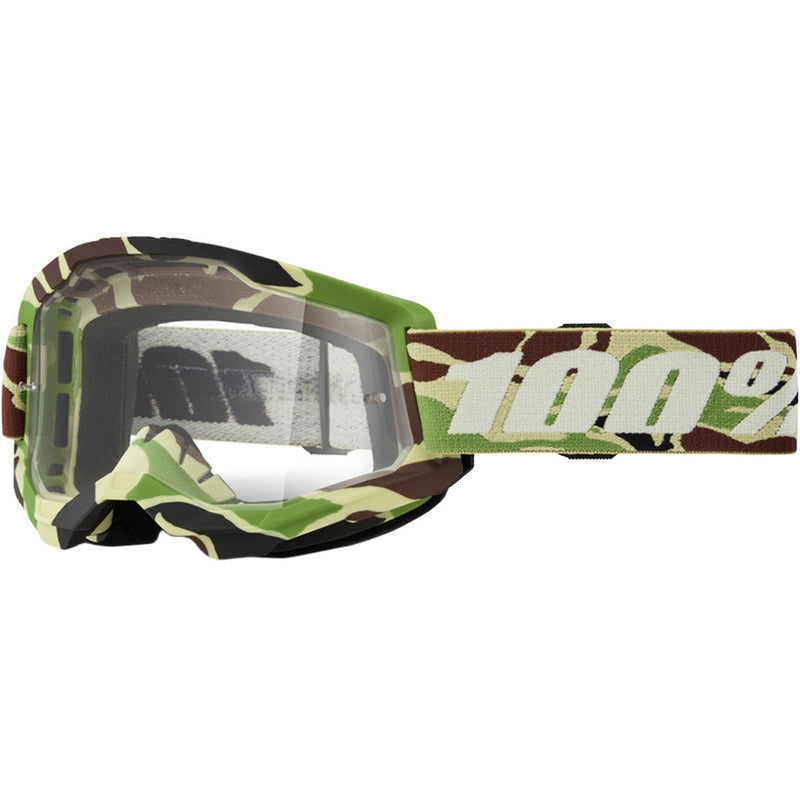 100% STRATA 2 WAR CAMO GOGGLES WITH CLEAR LENS