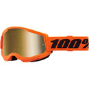 100% STRATA 2 NEON ORANGE GOGGLES WITH GOLD MIRROR LENS