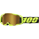 100% ARMATIC NEON  YELLOW GOGGLES WITH TRUE GOLD MIRROR LENS