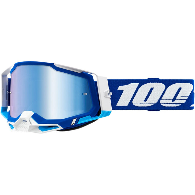 100% RACECRAFT 2 BLUE GOGGLES WITH BLUE MIRROR LENS