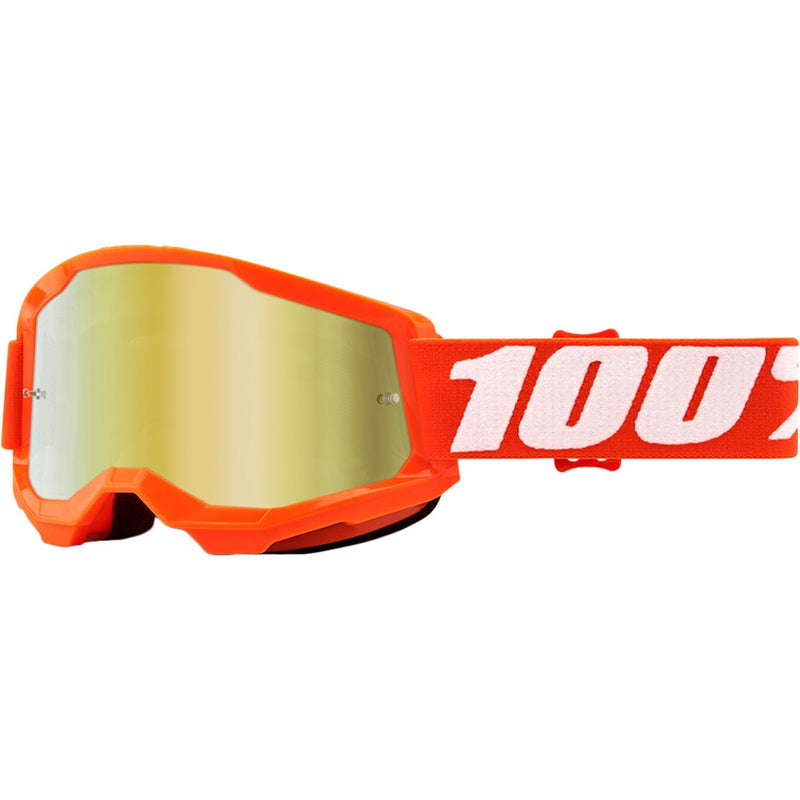 100% STRATA 2 ORANGE GOGGLES WITH GOLD MIRROR LENS