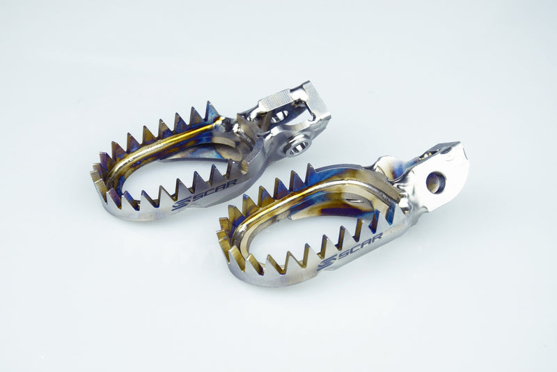 SCAR Titanium Foot Pegs Anti-Mud Compatible with Sherco