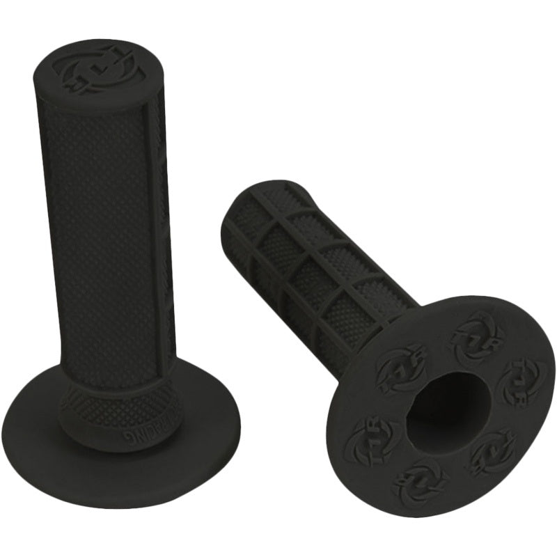TORC1 BLACK HOLESHOT 1/2 WAFFLE SOFT COMPOUND MX GRIPS WITH GLUE