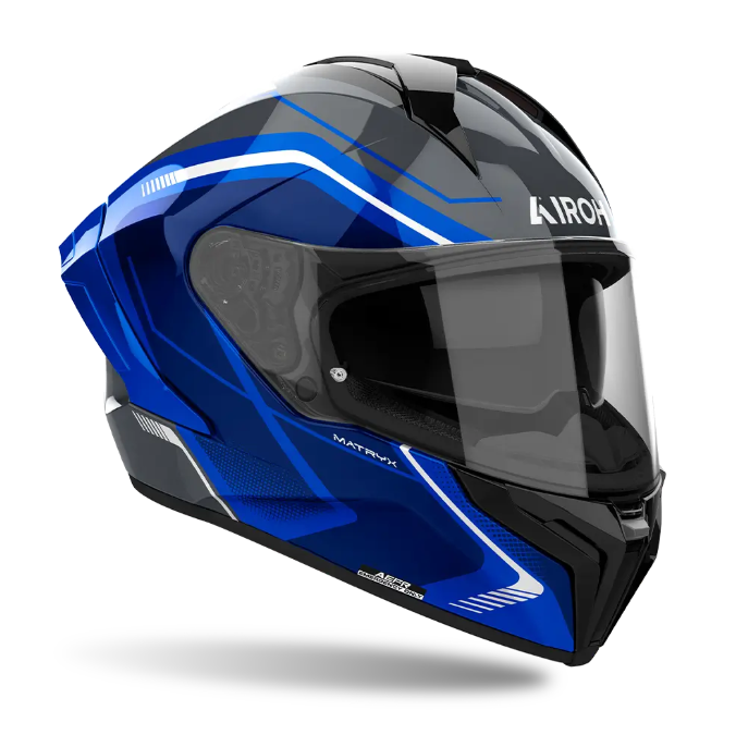 AIROH MATRYX WIDE  BLUE GLOSS HELMET