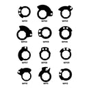 WHITES LOCK ON RED HALF WAFFLE GRIPS WITH 6 CAMS