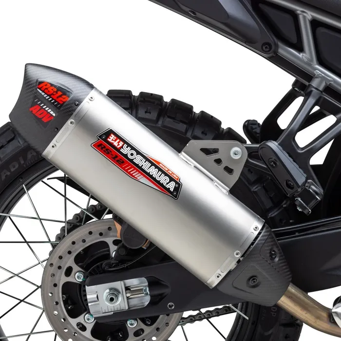 YOSHIMURA CF MOTO IBEX 450 2025 RS-12 ADV STAINLESS SLIP-ON EXHAUST WITH STAINLESS MUFFLER