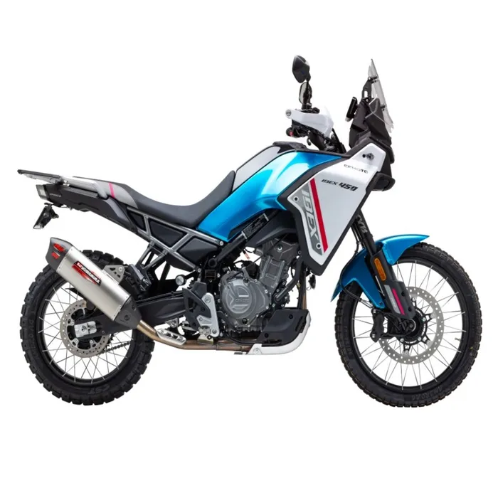 YOSHIMURA CF MOTO IBEX 450 2025 RS-12 ADV STAINLESS SLIP-ON EXHAUST WITH STAINLESS MUFFLER