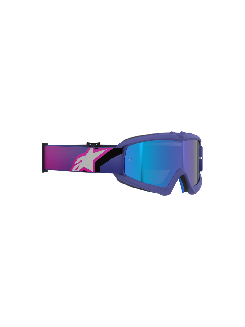ALPINESTARS VISION CORP PURPLE & FLURO-PINK KIDS GOGGLES WITH BLUE MIRROR LENS