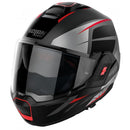 NOLAN N120-1 FLIP OVER NIGHTLIFE GREY, BLACK & RED HELMET