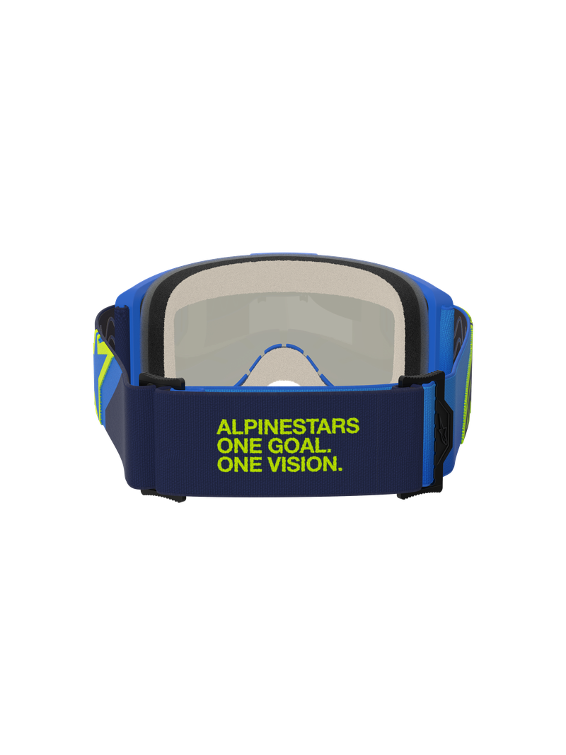 ALPINESTARS VISION 5 CORP BLUE & FLURO-YELLOW GOGGLES WITH BLUE MIRROR LENS