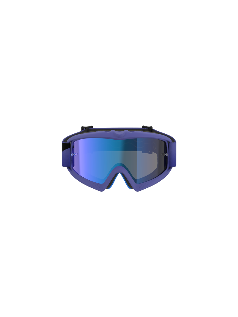 ALPINESTARS VISION CORP PURPLE & FLURO-PINK KIDS GOGGLES WITH BLUE MIRROR LENS