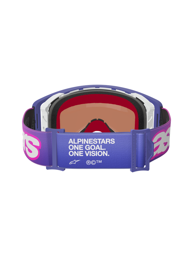 ALPINESTARS SUPERTECH VISTA PURPLE FLURO-PINK GOGGLES WITH BLUE MIRROR LENS