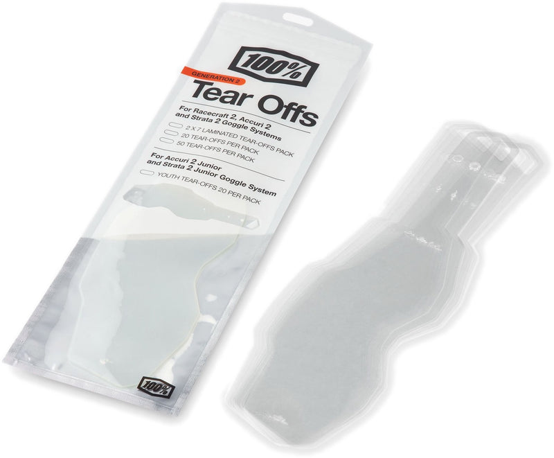 100% GENERATION 2 KIDS/YOUTH TEAR OFFS - 20 PACK