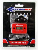 KUSTOM MX HOUR METER WITH MOUNT BRACKET - RED
