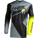 ONEAL 2022 ELEMENT RACEWEAR BLACK, GREY & NEON YELLOW JERSEY