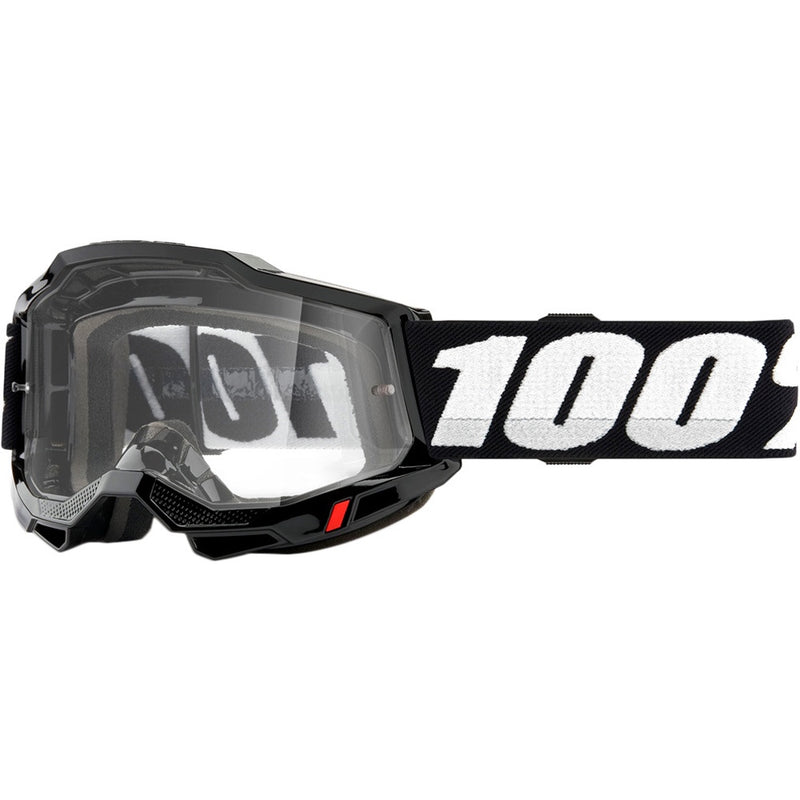 100% ACCURI 2 BLACK GOGGLES WITH CLEAR LENS